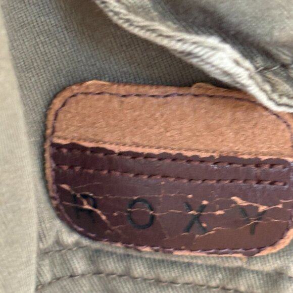 Roxy Olive Green Boho Embroidered Jacket, Hood and Front Pockets, Drawstring, M - Picture 8 of 9